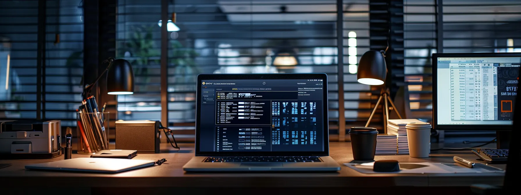 a sleek and modern office workspace featuring a laptop displaying electronic cheque payments, with dynamic digital graphics illustrating cost efficiency and security, bathed in warm, natural light to convey both professionalism and convenience.