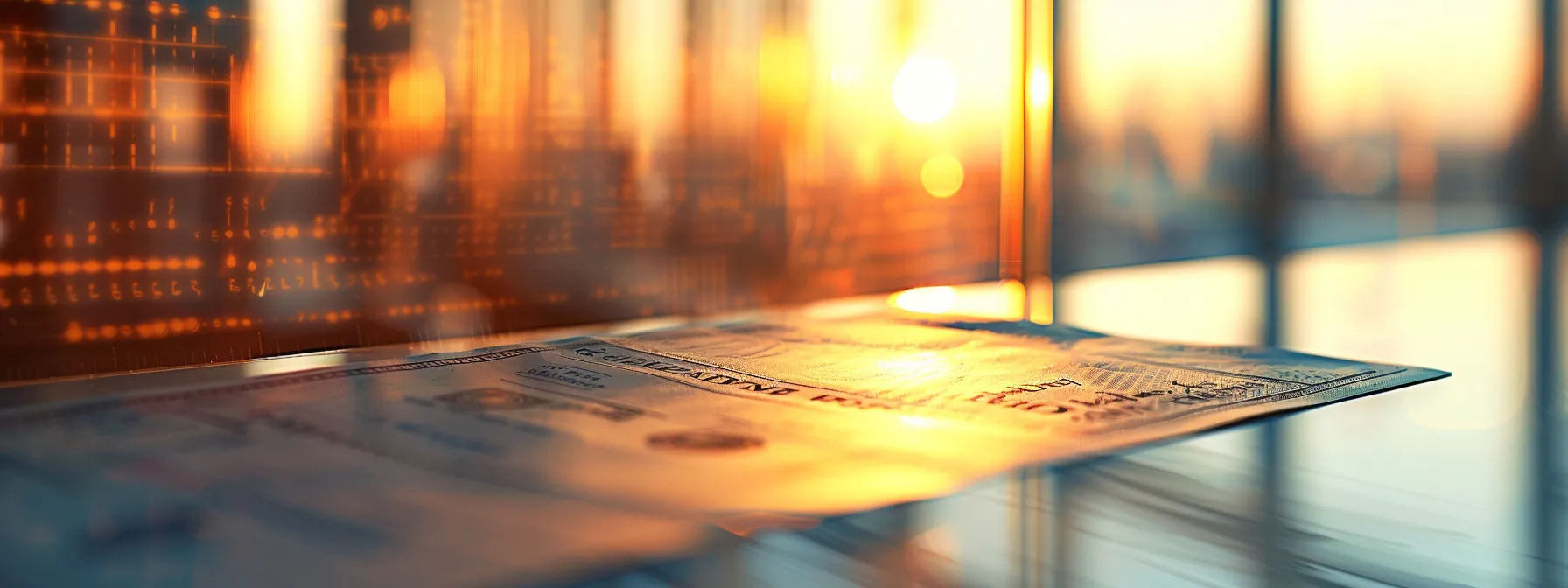 a close-up of an elegantly designed business cheque, showcasing intricate details and a tactile texture, set against a softly blurred background of a modern office environment, illuminated by warm, natural light.