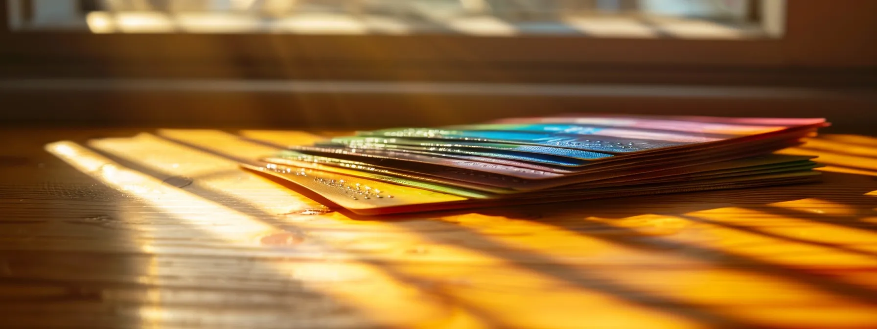a close-up shot of a pristine stack of colorful personal cheques resting on a polished wooden desk, illuminated by soft, natural light streaming through a nearby window, emphasizing their texture and vibrant patterns.