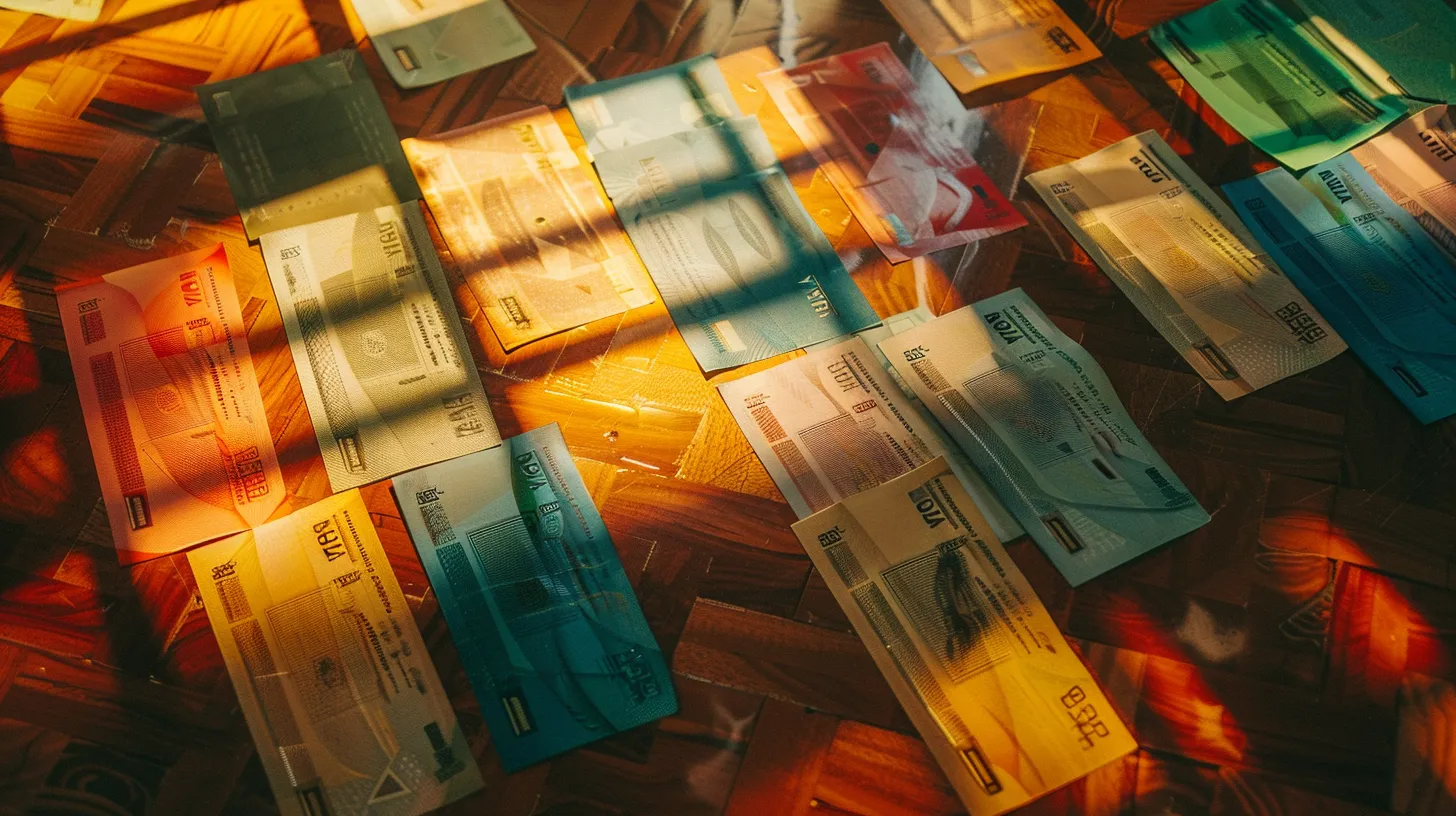 a visually stunning arrangement of vibrant business and personal cheques, intricately laid out on a sleek, polished wooden surface, capturing the essence of financial professionalism and personal trust in a warm, ambient light.