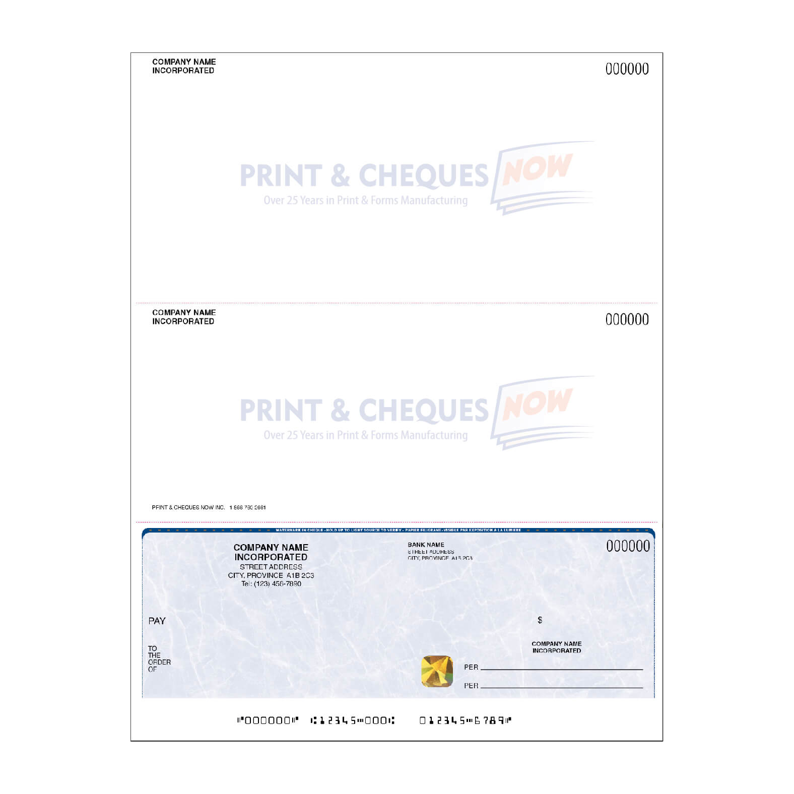 QuickBooks computer cheque printing on laser printer — compatible stock