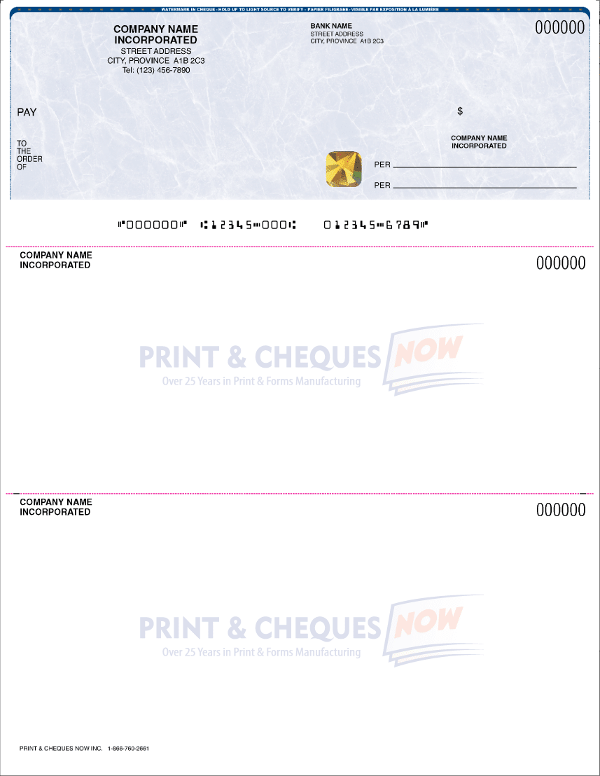 Ultra Laser cheque with hologram and heat-sensitive ink