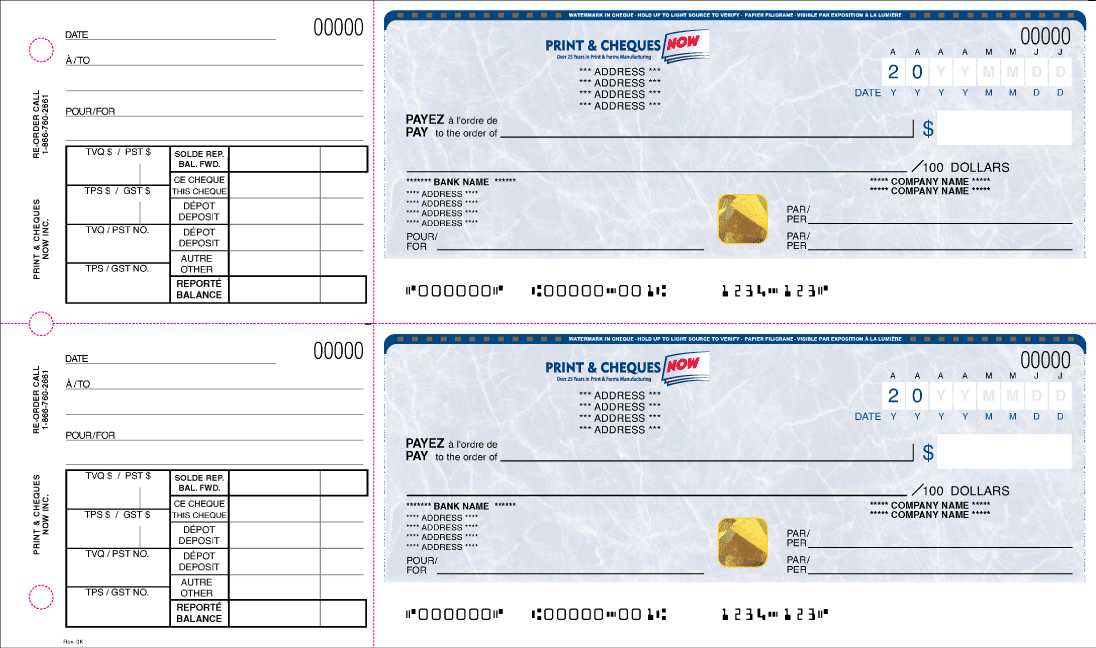 Ultra Manual cheque book with hologram and heat-sensitive ink